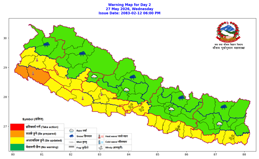 आज पनि तराई क्षेत्रमा तातो दिन : केही ठाउँमा पानी पर्ने सम्भावना
