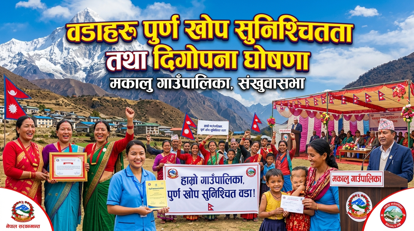 मकालुका वडाहरु पुर्ण खोप सुनिश्चितता तथा दिगोपना घोषणा