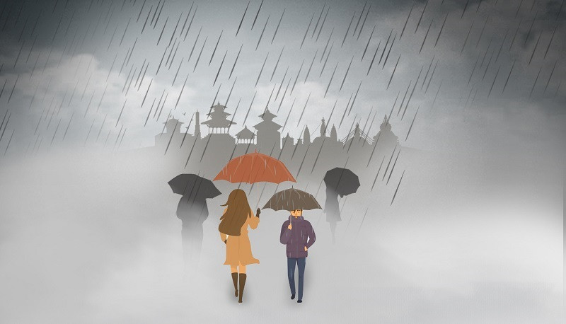 आज पहाडी क्षेत्रका एक/दुई ठाउँमा मुसलधारे वर्षाको सम्भावना
